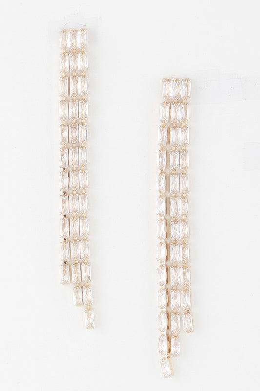 Rhinestone Tassle Earrings