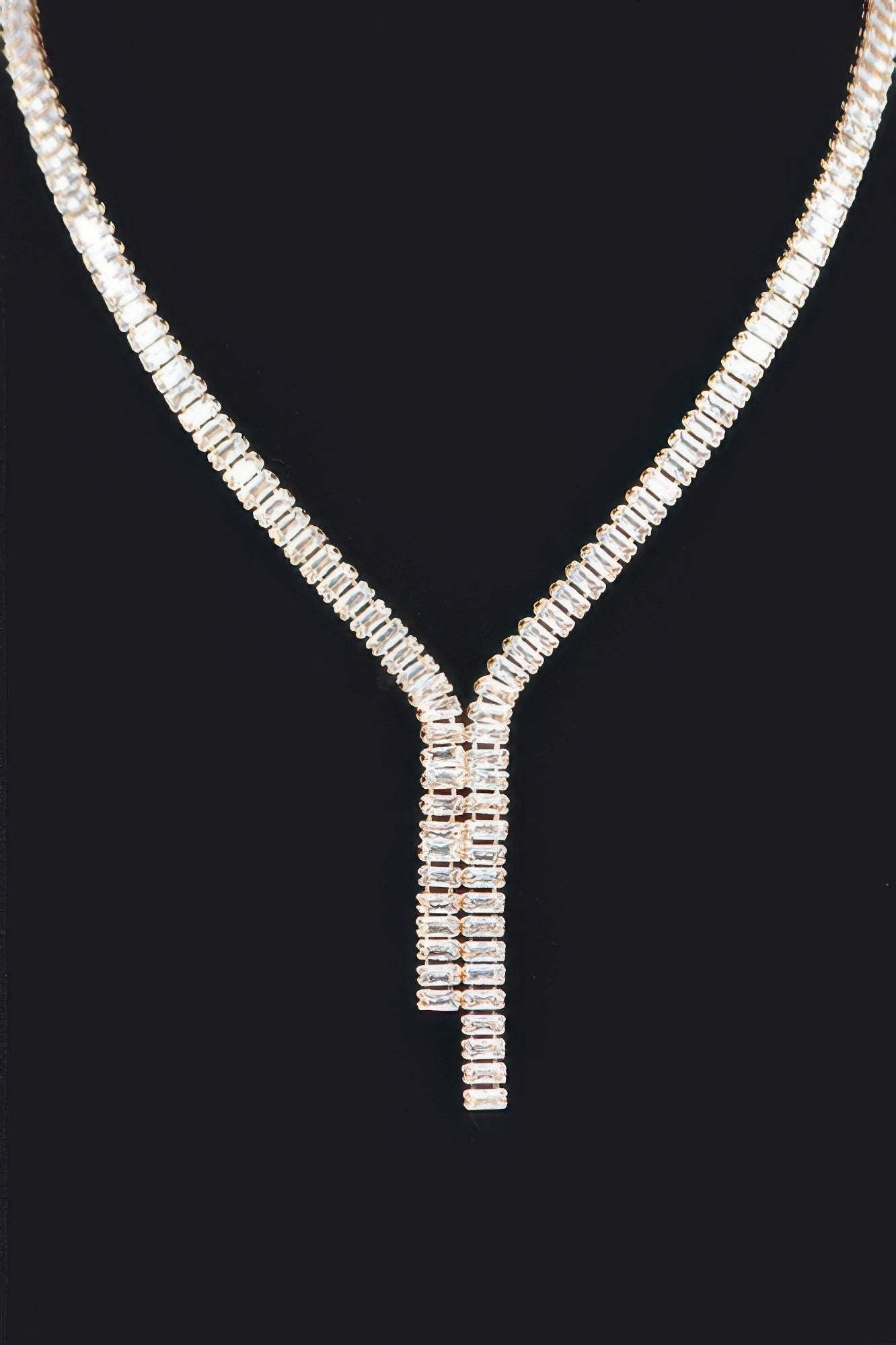 Rhinestone Earring And Necklace Set