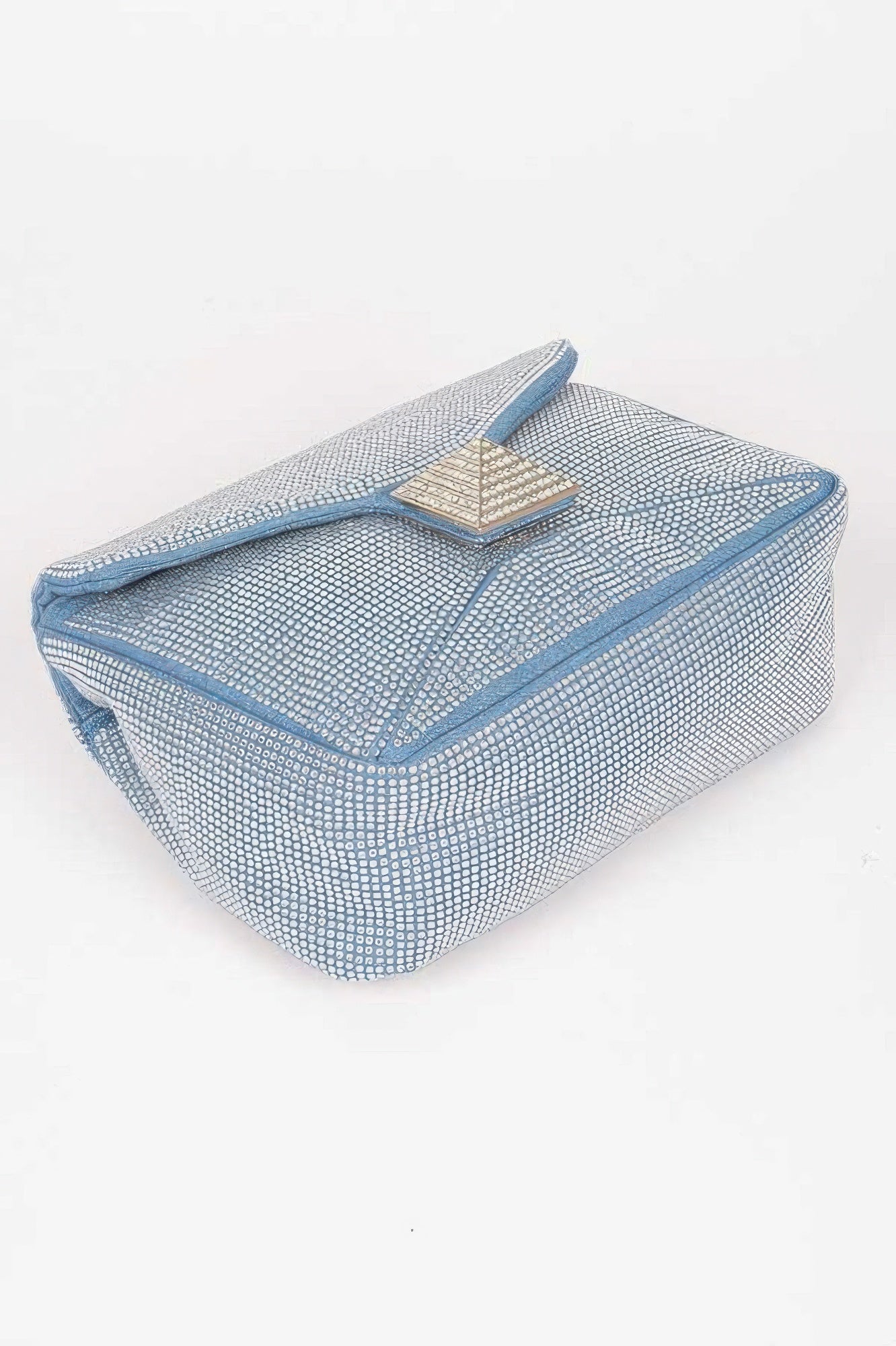 Hot Fix Rhinestone Denim Clutch