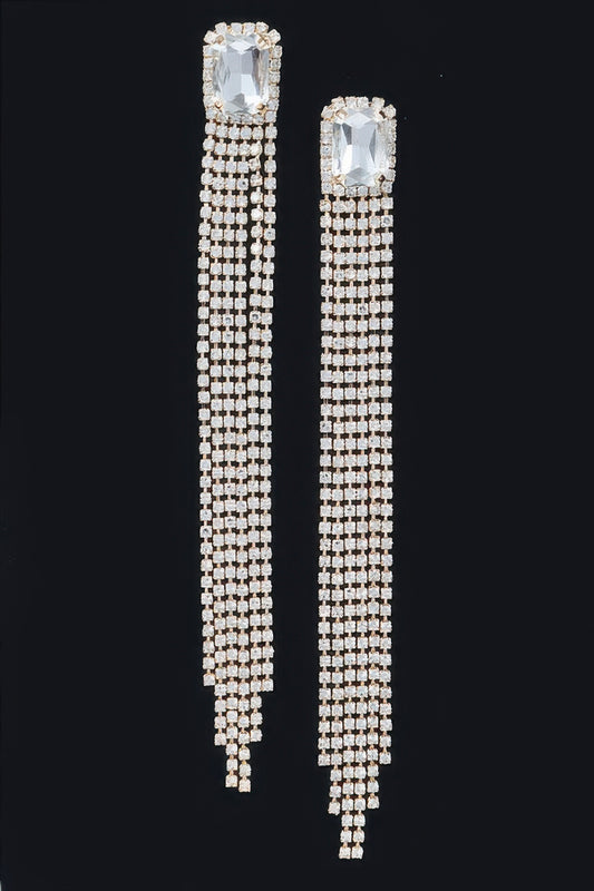 Rhinestone Fringe Earring