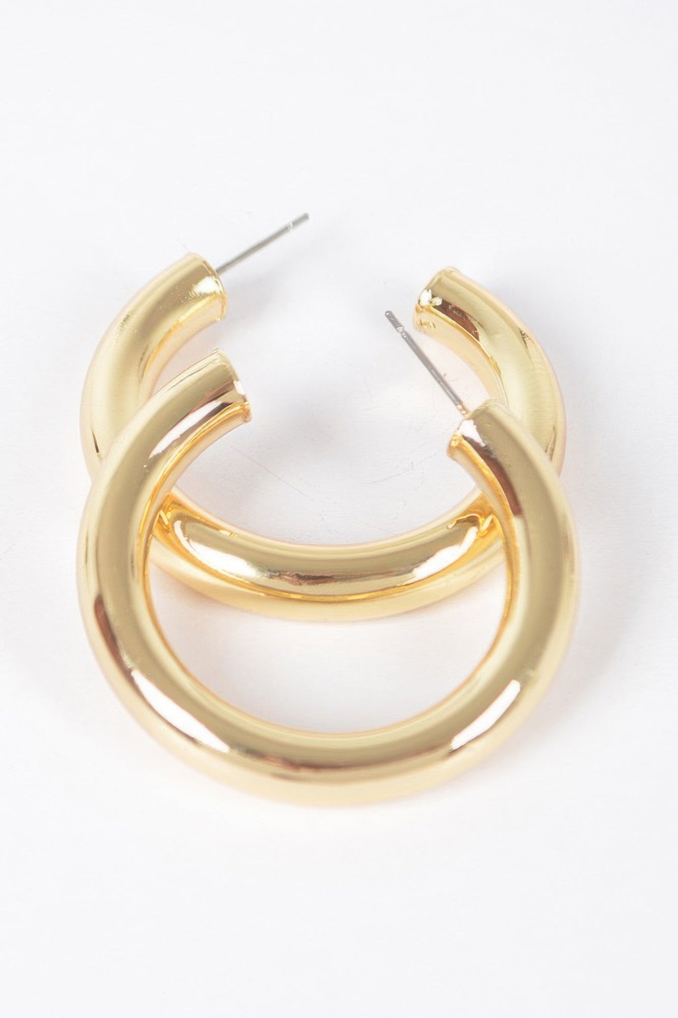 4cm Metal Pipe Hoop Earring