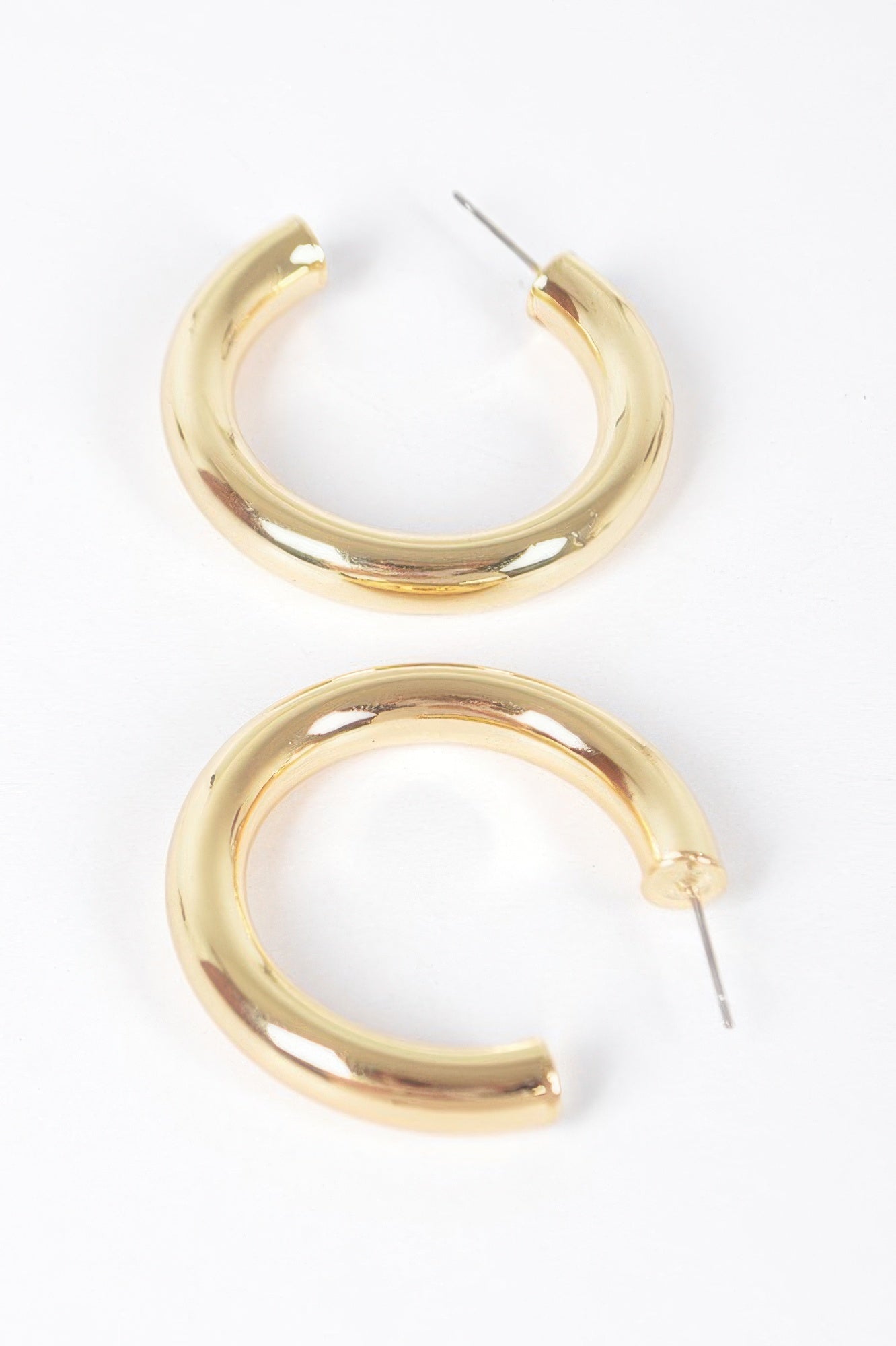 4cm Metal Pipe Hoop Earring