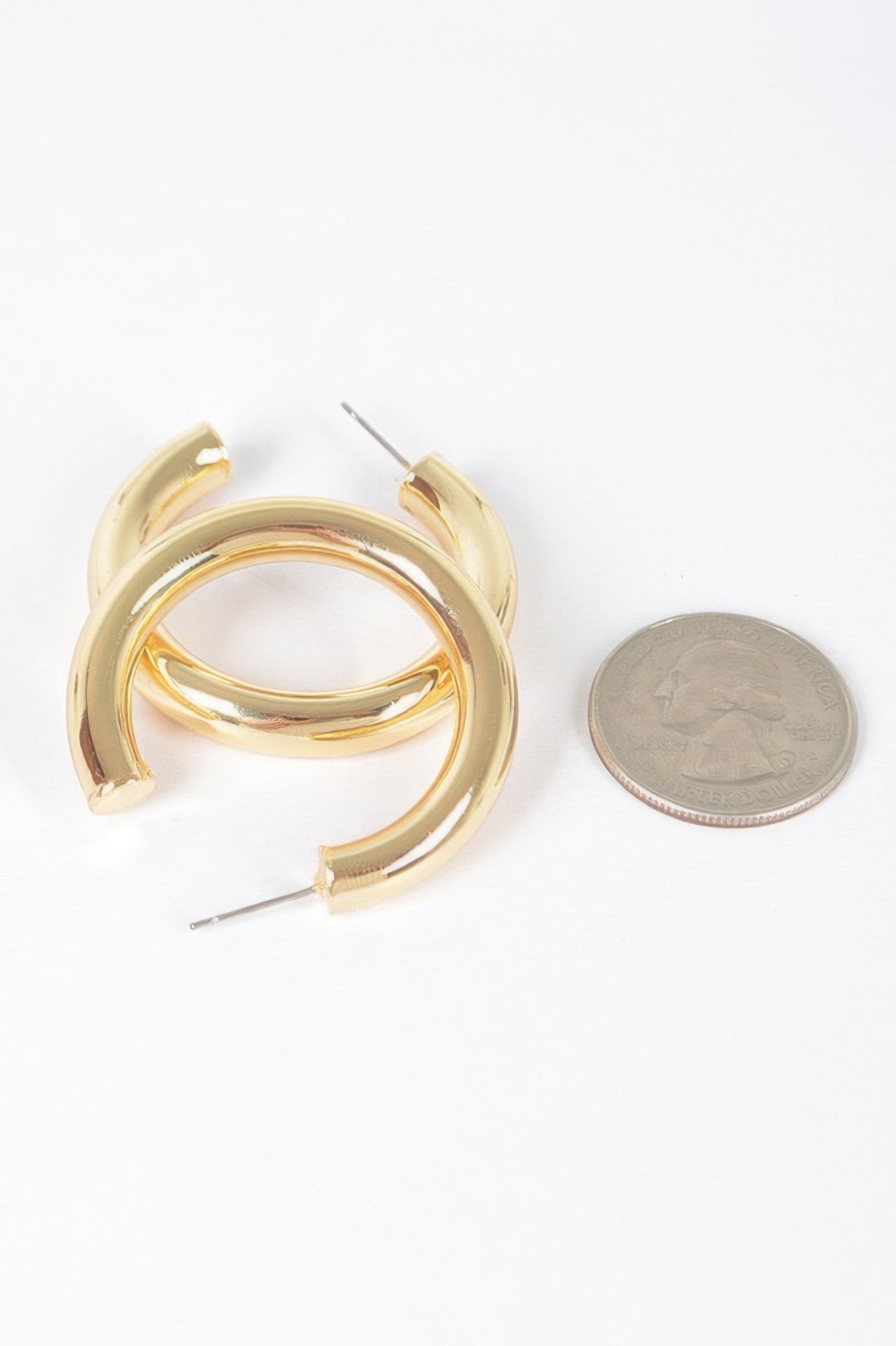 4cm Metal Pipe Hoop Earring