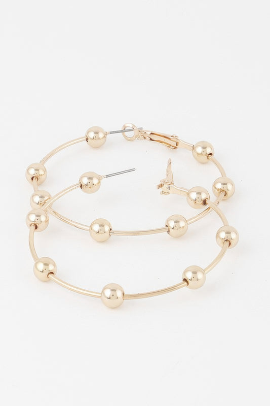 Stone Lined Hoop Earrings
