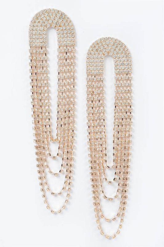 Layered Elegant Rhinestone Earrings