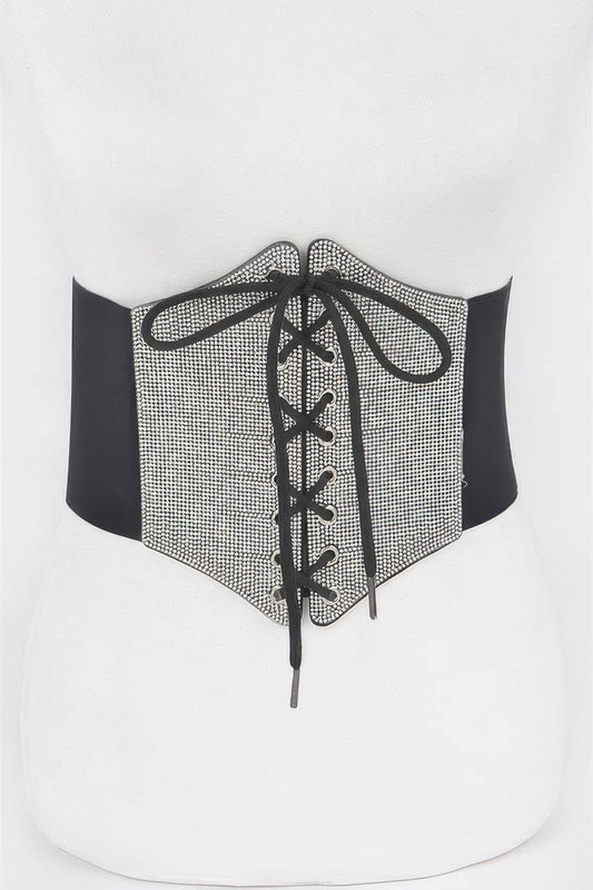 Rhinestone Corset Elastic Belt