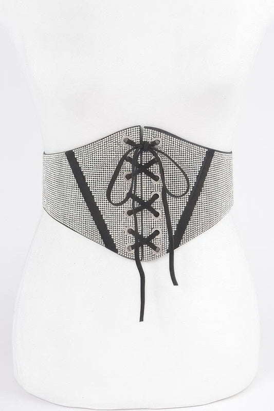 Rhinestone Corset Plus Size Elastic Belt