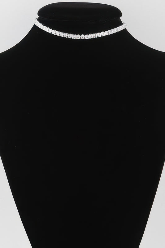 Cubic Rhinestone Choker Necklace
