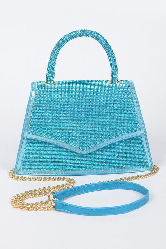 Rhinestone Top Handle Clutch
