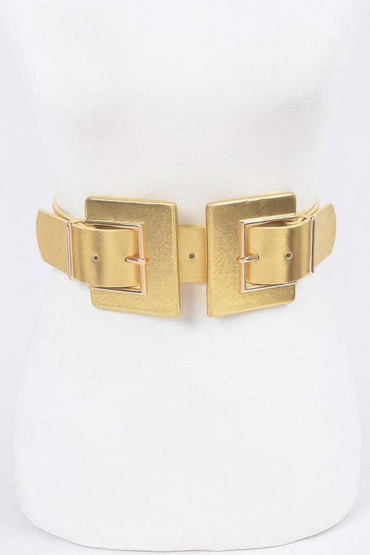 Two Buckle Plus Size Elastic Belt