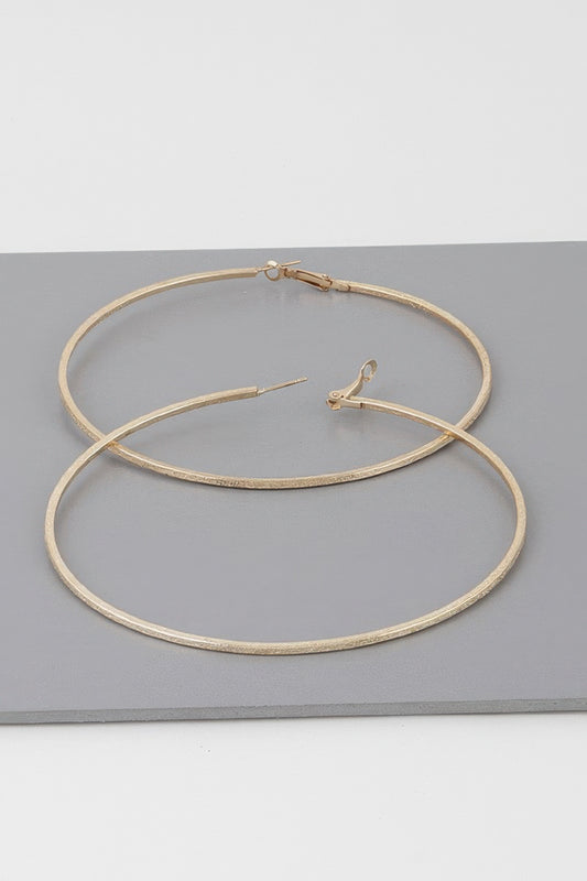 Wide Indented Concrete Hoop Earrings