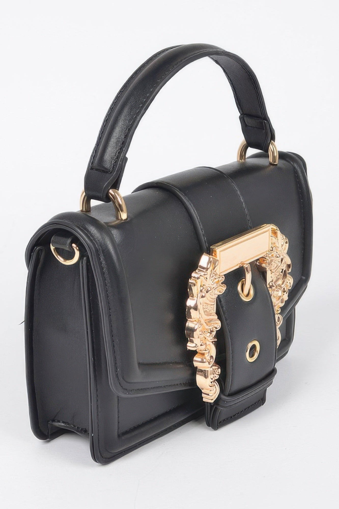 Vegan Top Handle Shoulder Clutch