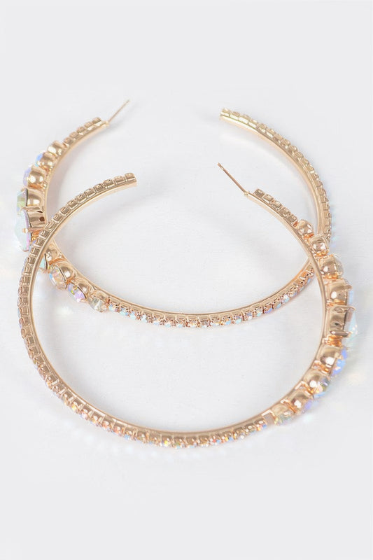 Rhinestone Hoop Earring