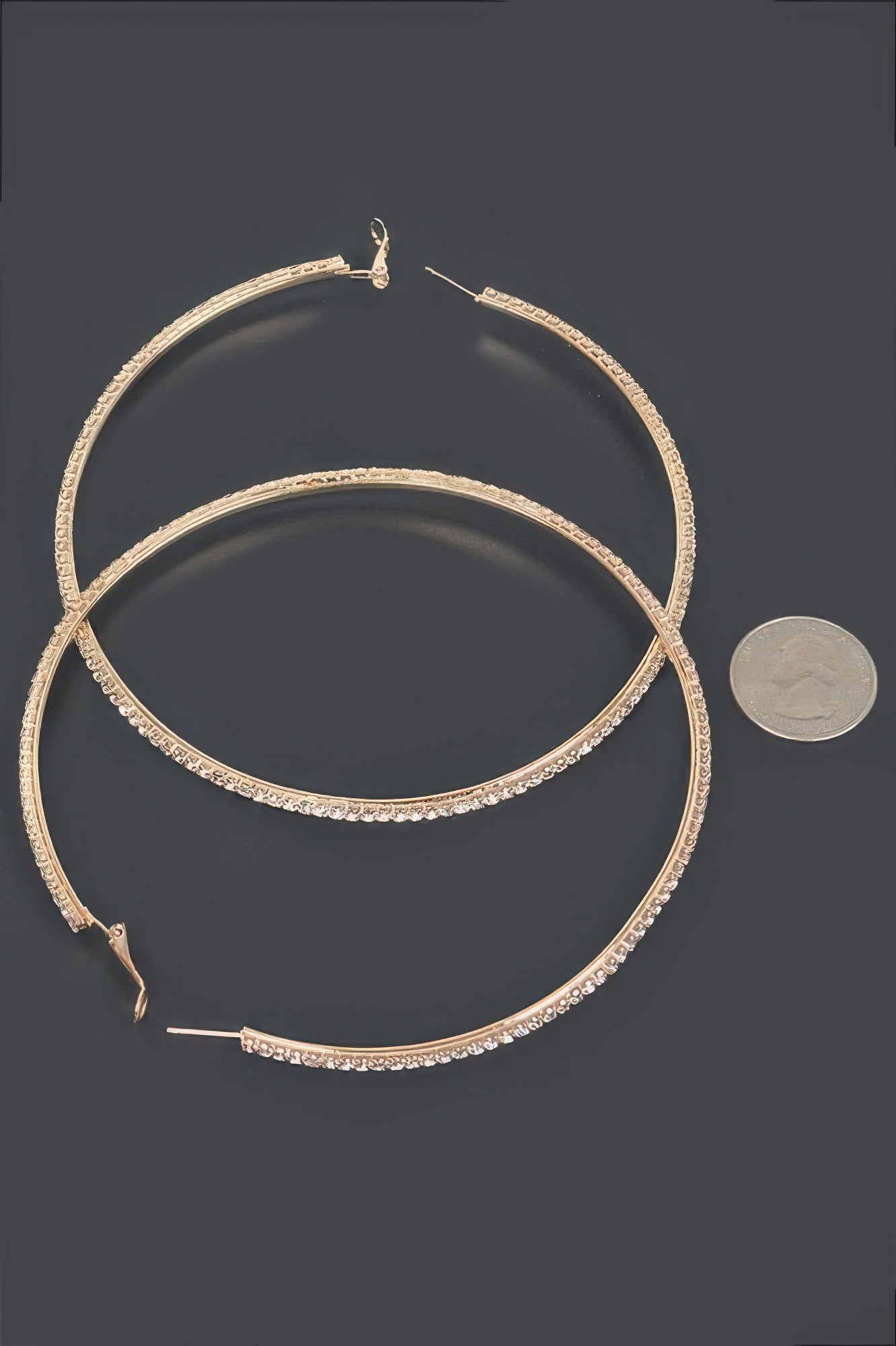 10cm Double Rhinestone Hoop Earrings