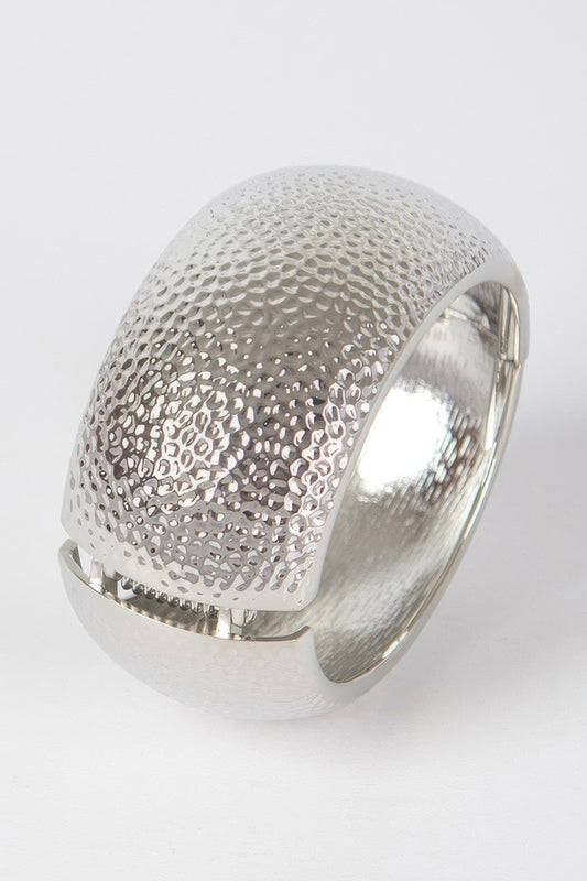 Textured Metal Bangle Bracelet