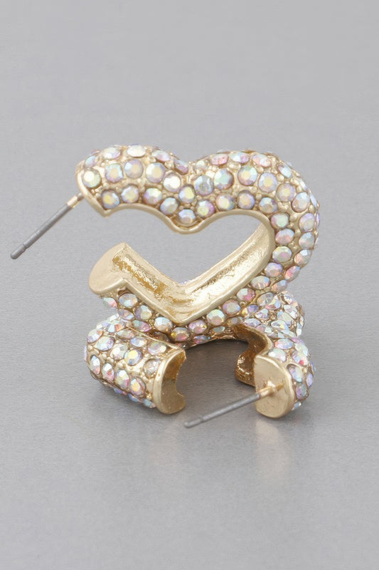 Pearl Studded Heart Earrings