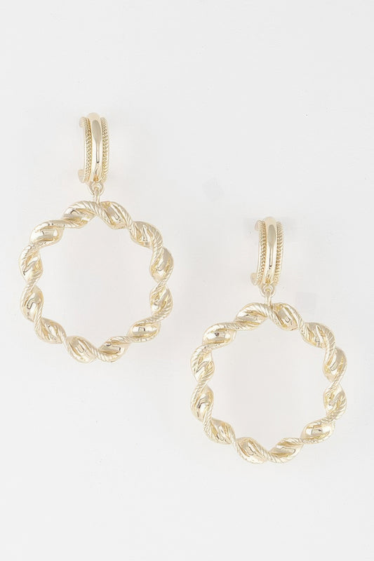 Twisted Hoop Drop Earrings