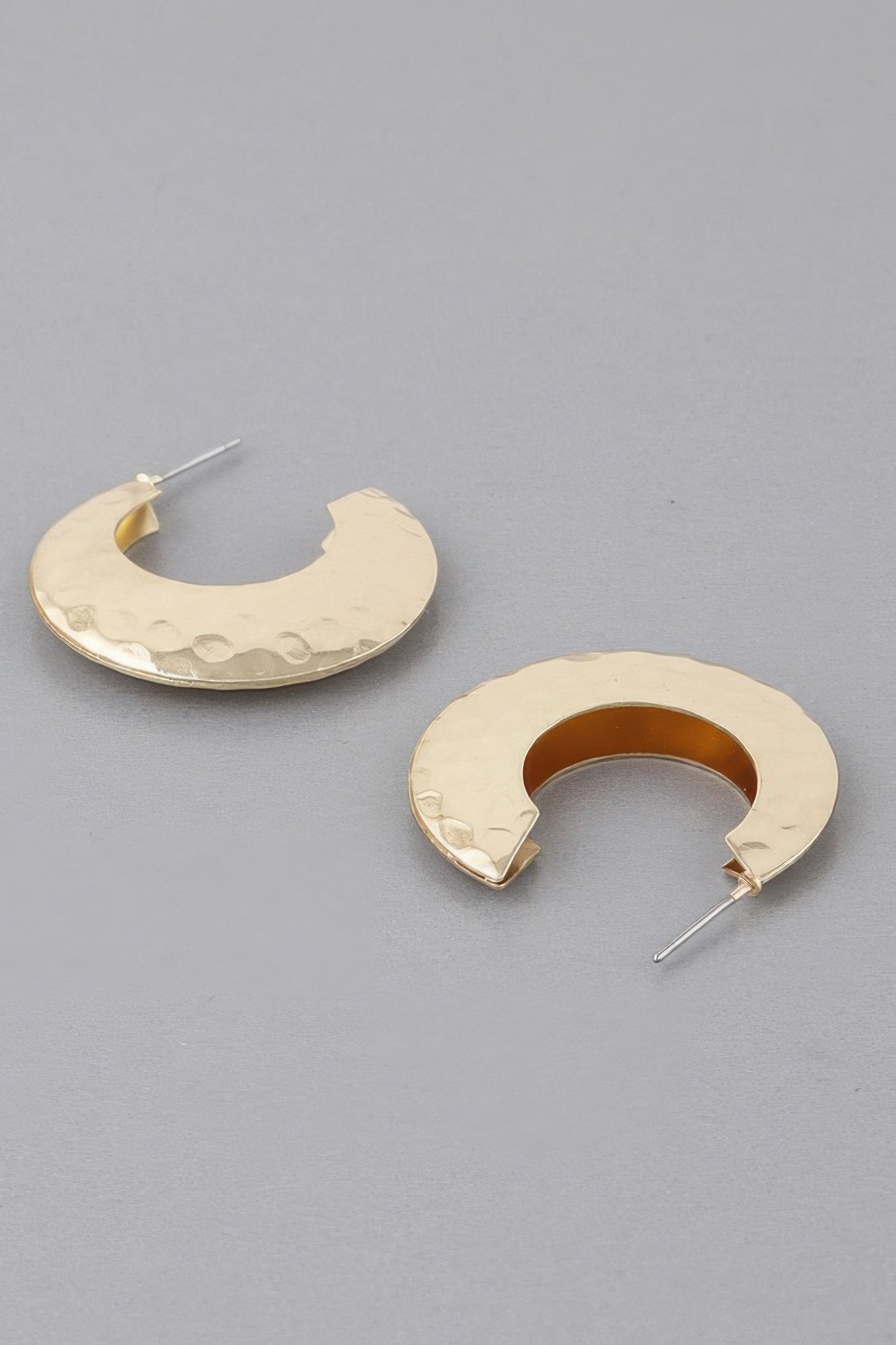 Hammered Concave Hoop Earrings