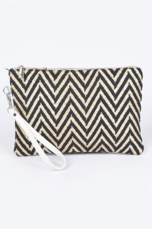 Faux Straw Pouch Bag