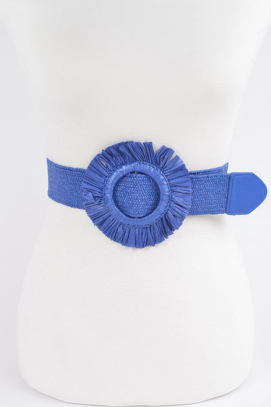 Faux Straw Elastic Belt