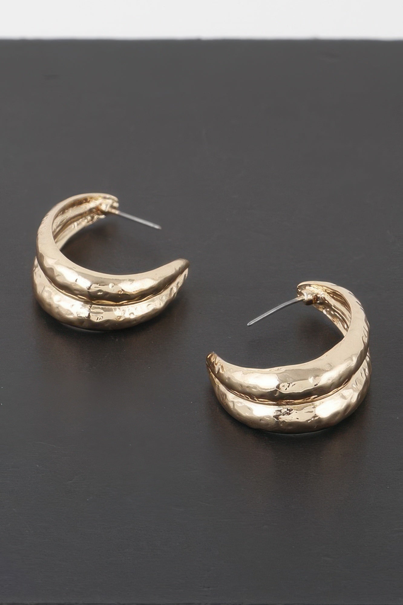 Hammered Abstract Leaf Earrings