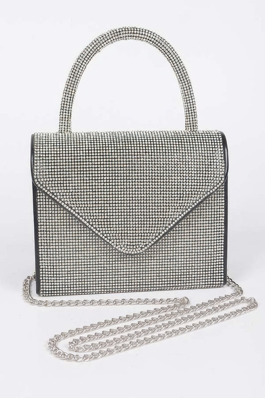 Rhinestone Top Handle Crossbody Bag