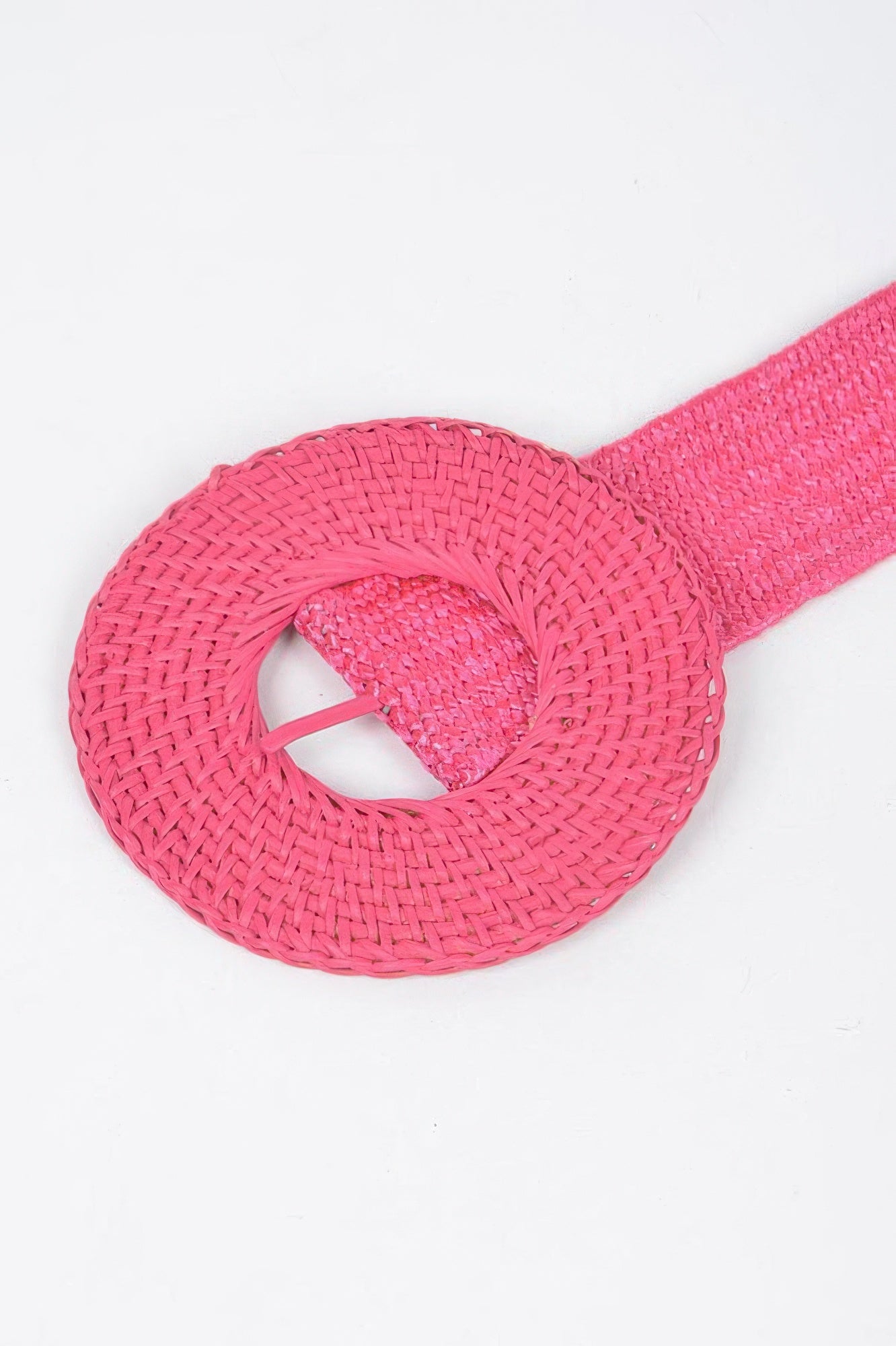 Round Handmade Bamboo Buckle Elastic Belt