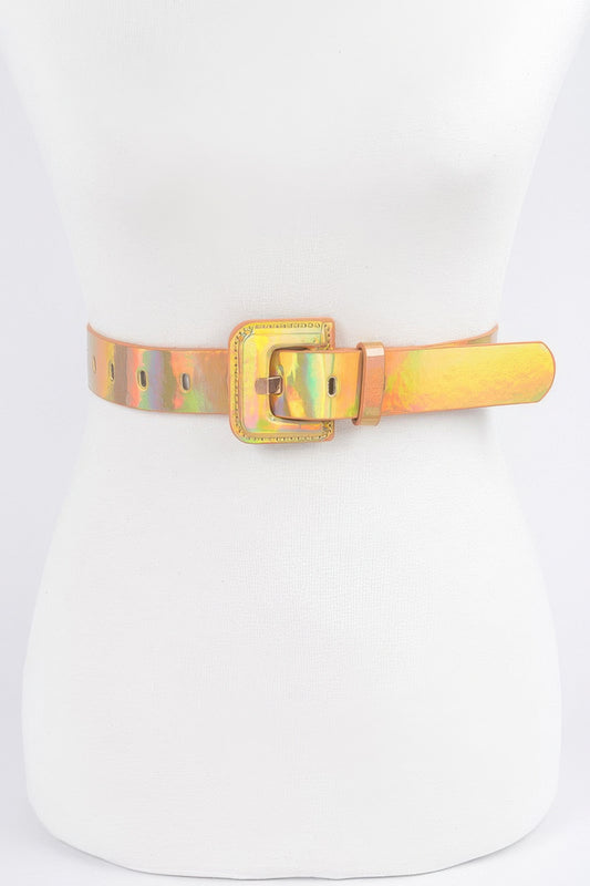 Holograme Metallic Plus Size Belt