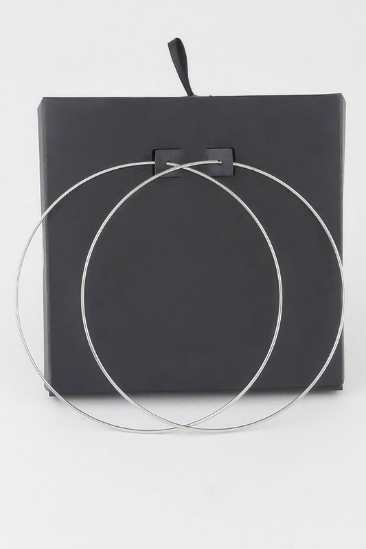Wide Metal Hoop Earrings