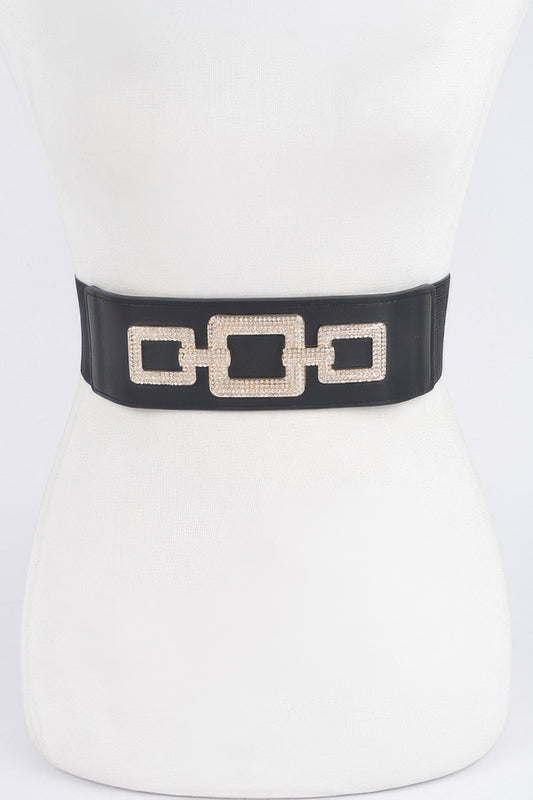 Rhinestone Link Elastic Belt