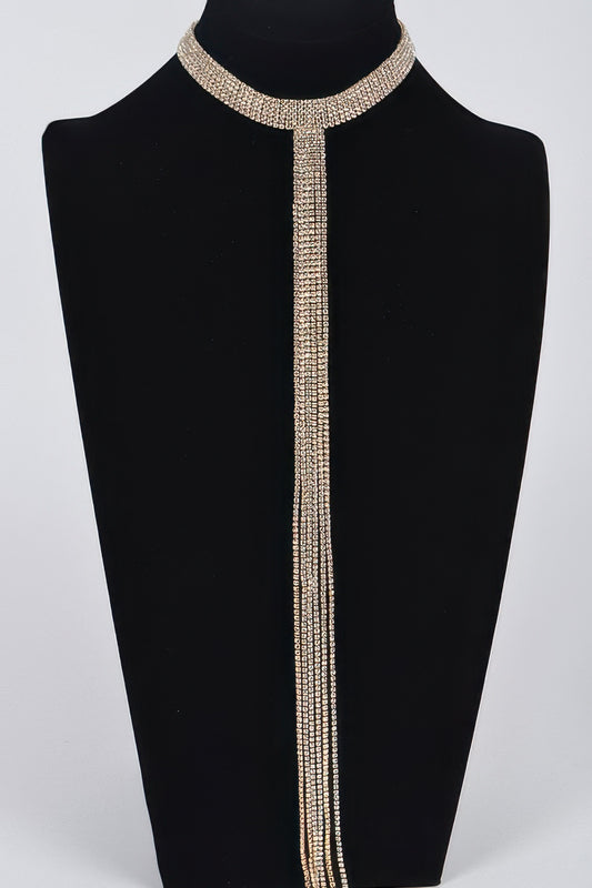 Bar Line Rhinestone Choker Necklace