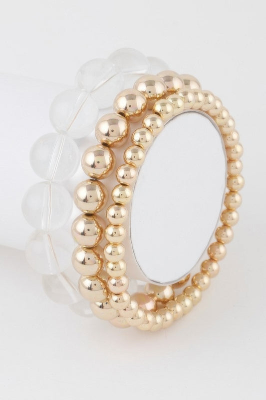 Minimal Triple Beaded Bracelet
