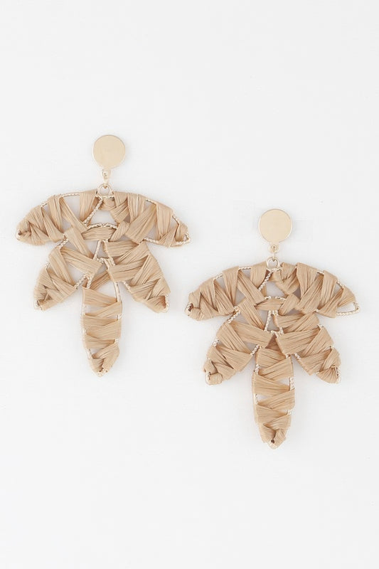 Threaded Leaf Drop Earrings