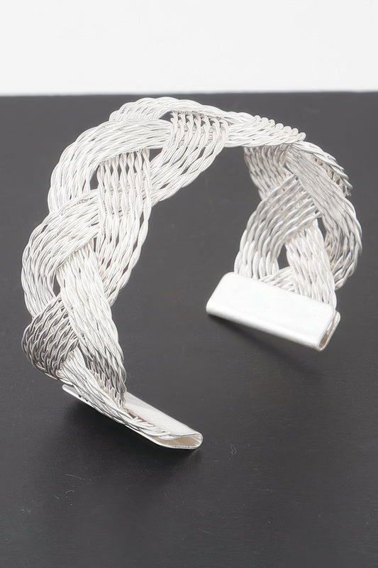 Twisted Braid Open Cuff Bracelet