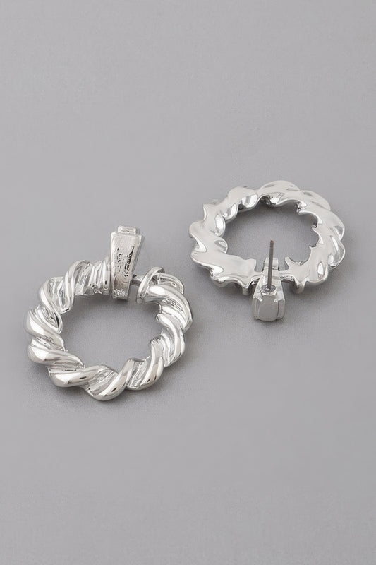 Twisted Rope Disk Earrings