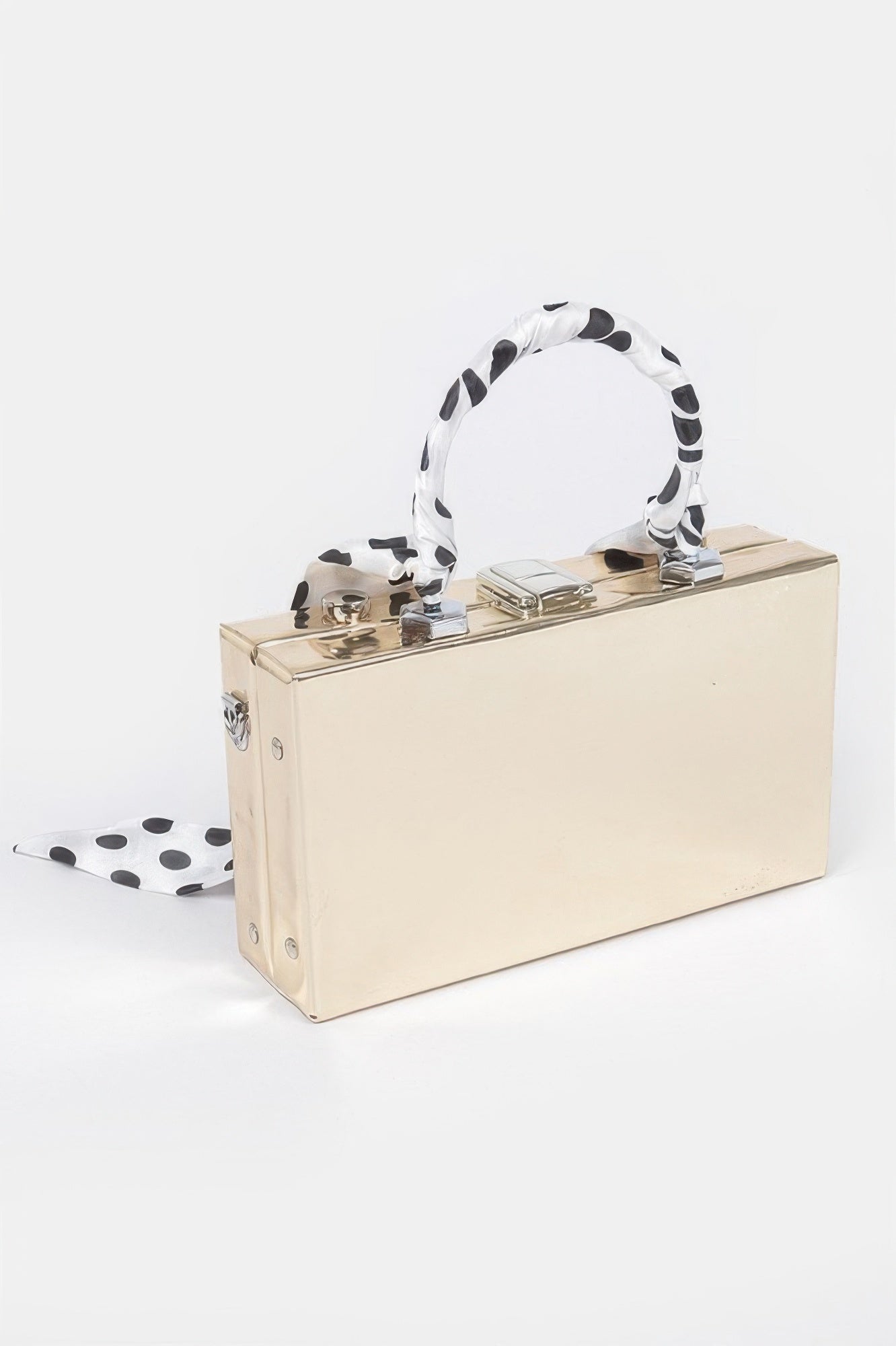 Mirror Vegan Leather Clear Tophandle Camera Clutch