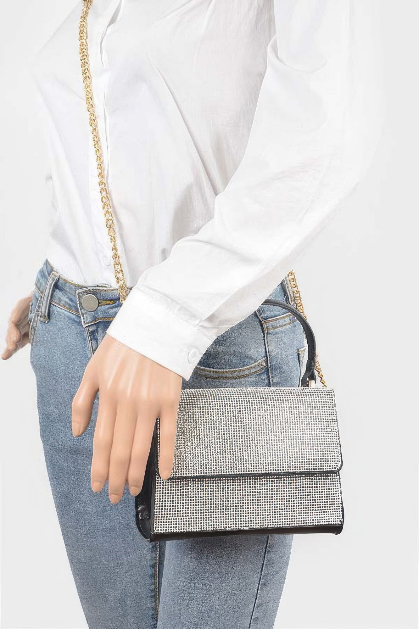 Rhinestone Top Handle Bag