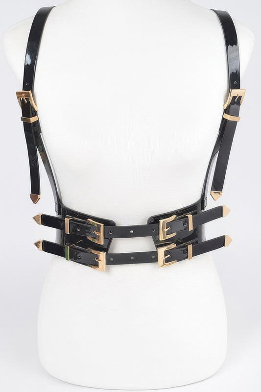 Plus Size Faux Leather Harness