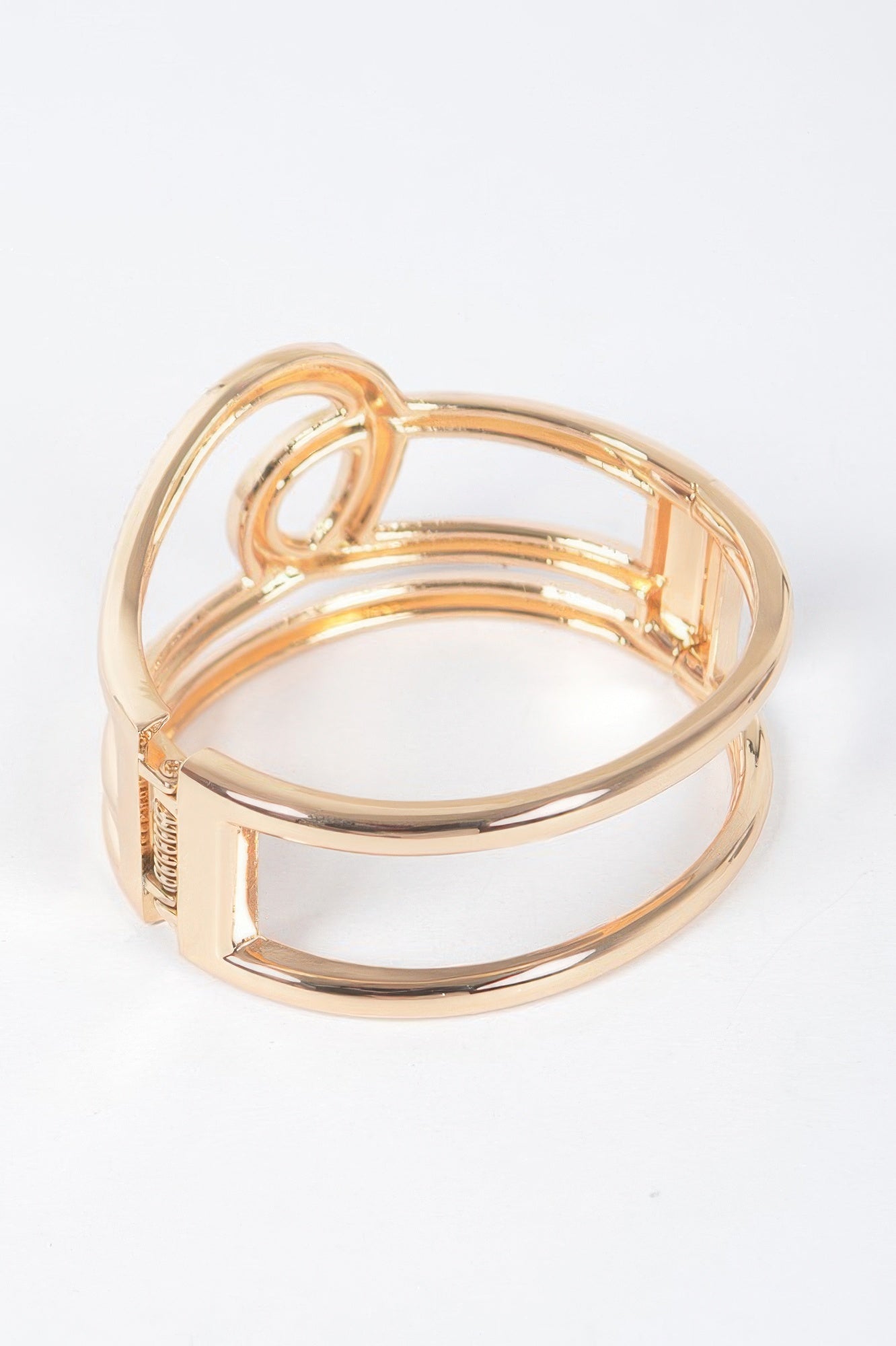 Rhinestone Metal Spring Hinge Cuff