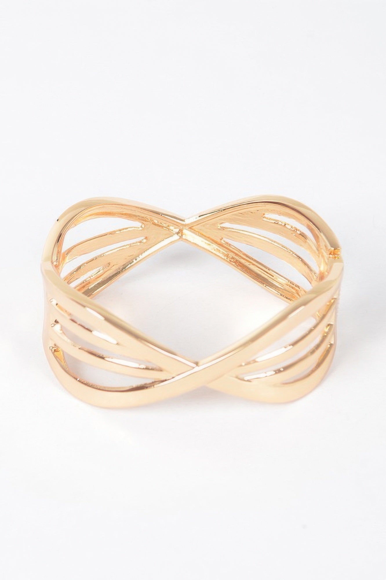 Rhinestone Metal Spring Hinge Cuff