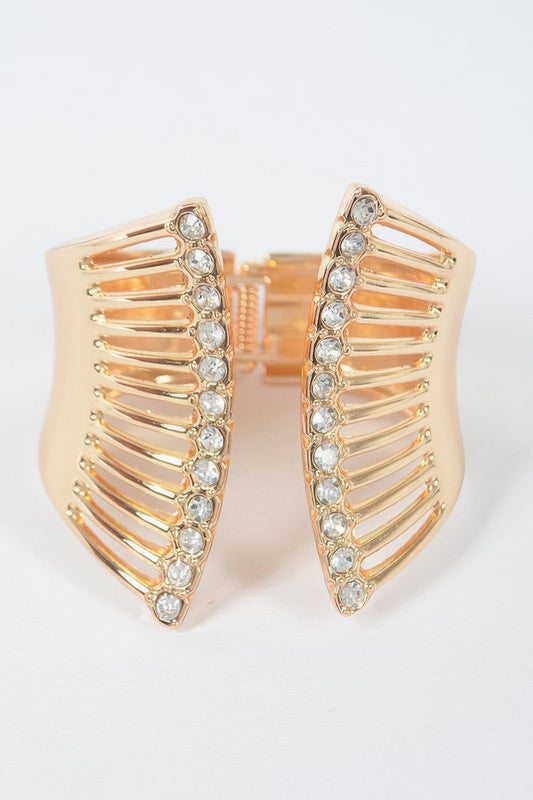 Metal Spring Hinge Cuff Bracelet
