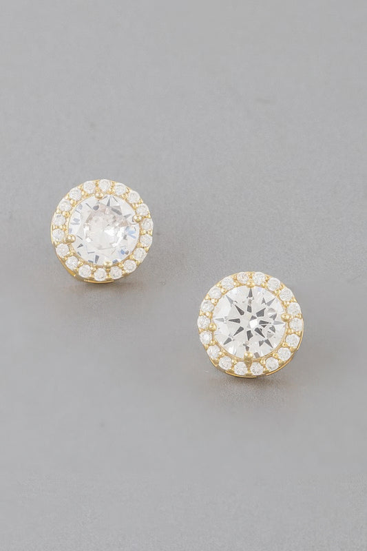 Embedded Round Stud Earrings