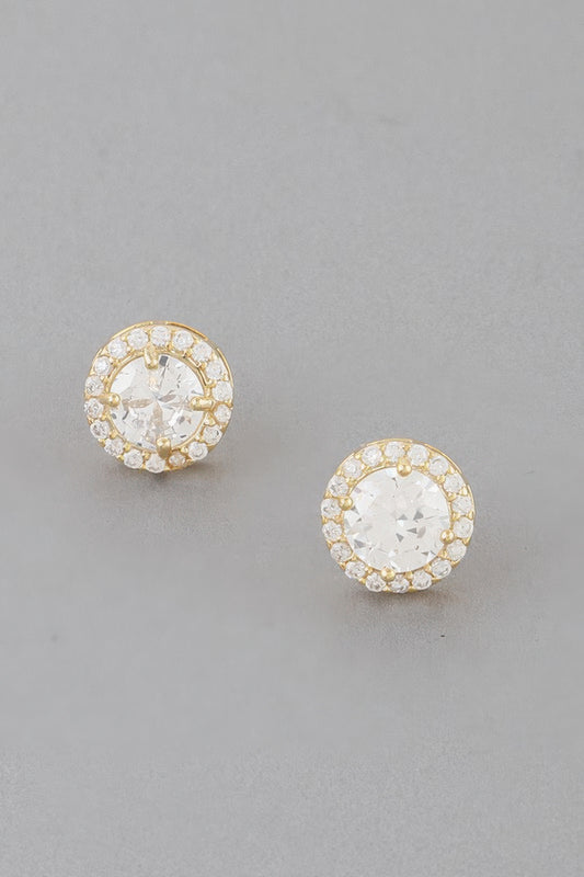 Jeweled Round Stud Earrings