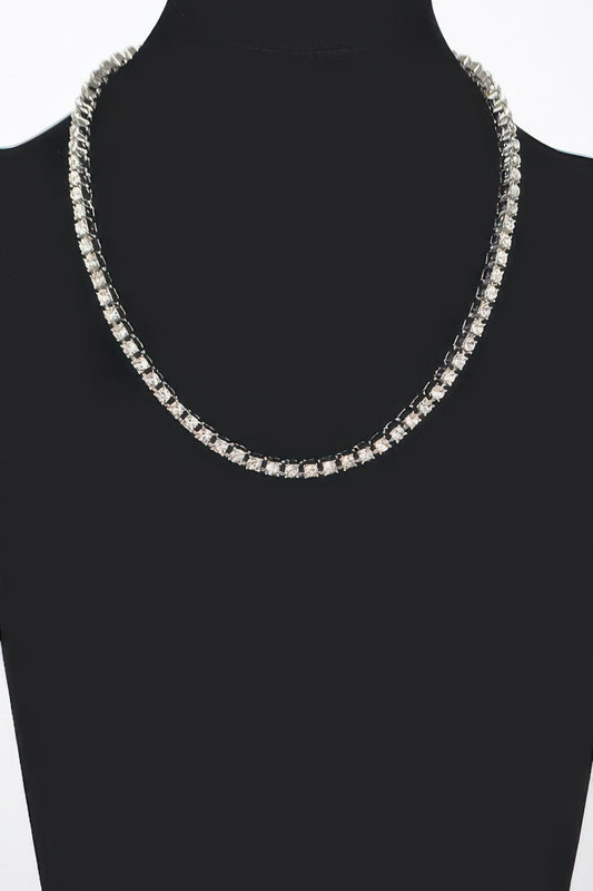Rhinestone Chain Layered Necklace 45cm