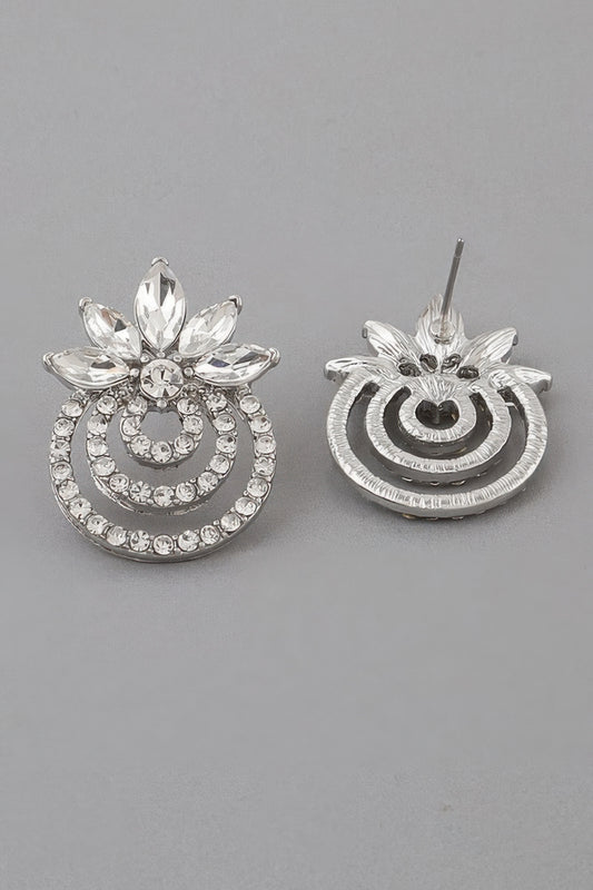 Triple Rhinestone Drop Earrings