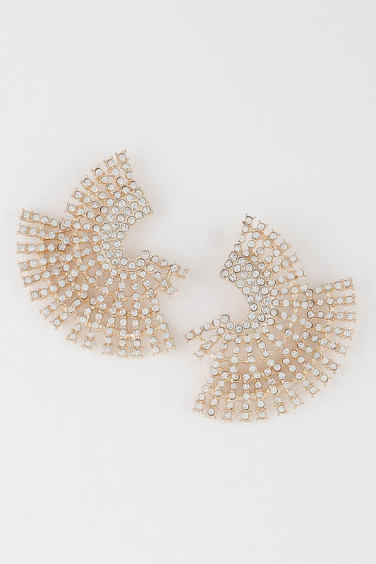 Multi Rhinestone Disk Earrings