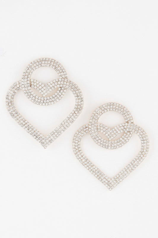 Interlaced Jewel Heart Earrings