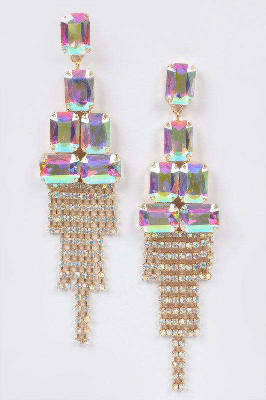 Multi Stone Party Earrings