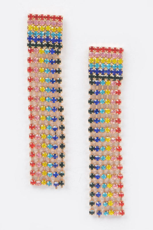 Rainbow Rhinestones Drop Earrings