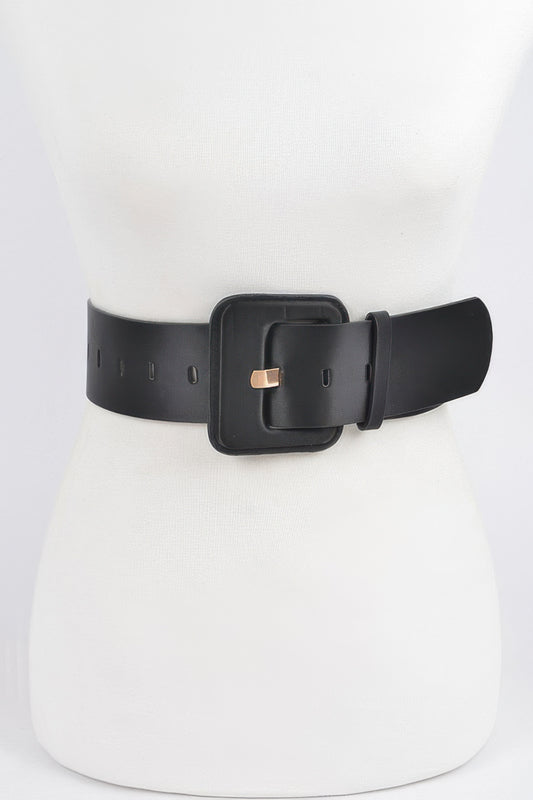 Micro Suede Wide Buckle Belt
